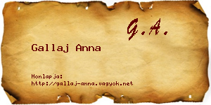 Gallaj Anna névjegykártya